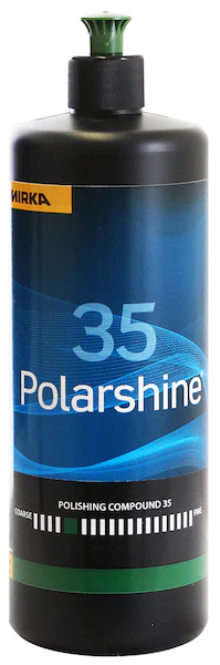 Polarshine 35 kiillotussaine. Karkeusaste karkea. Tilavuus 1 litra.